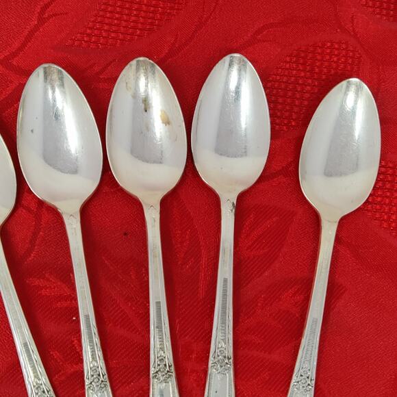 8X Tsp COTILLION Rogers Vintage Silverplate Flatware IS Teaspoons - Picture 6 of 13